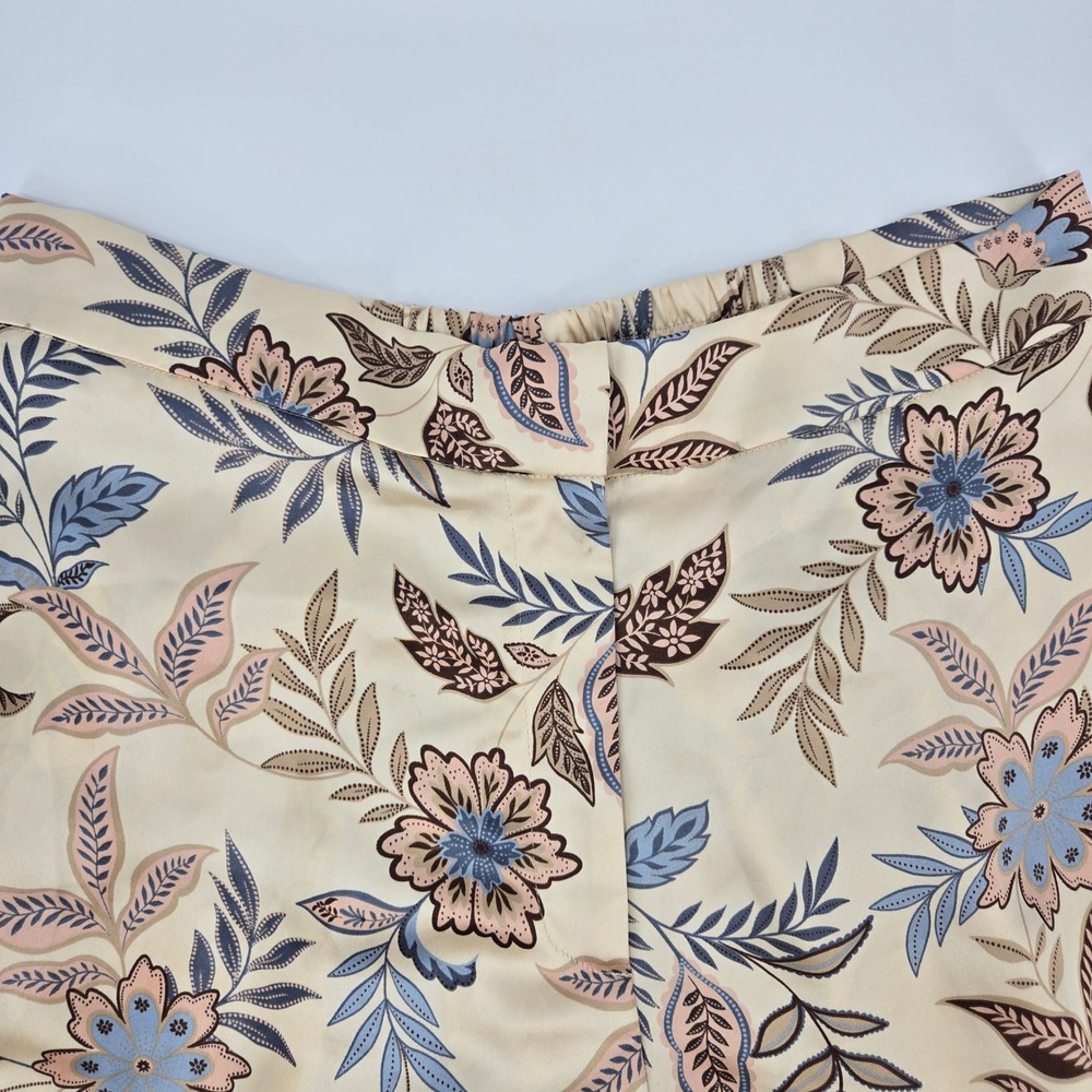 House of Harlow 1960 Floral Wide Leg Pants XL Cream Pink Blue‎ Boho Whimsigoth - Picture 7 of 14